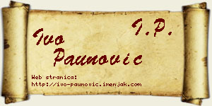 Ivo Paunović vizit kartica